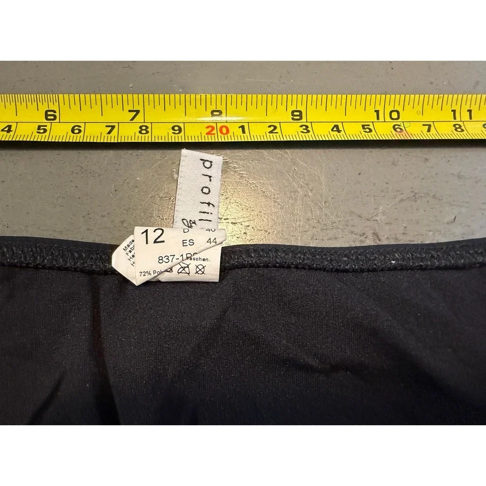 Profile by Gottex Black High Cut Bikini Swim Bottoms Womens Size 12 837-1PC